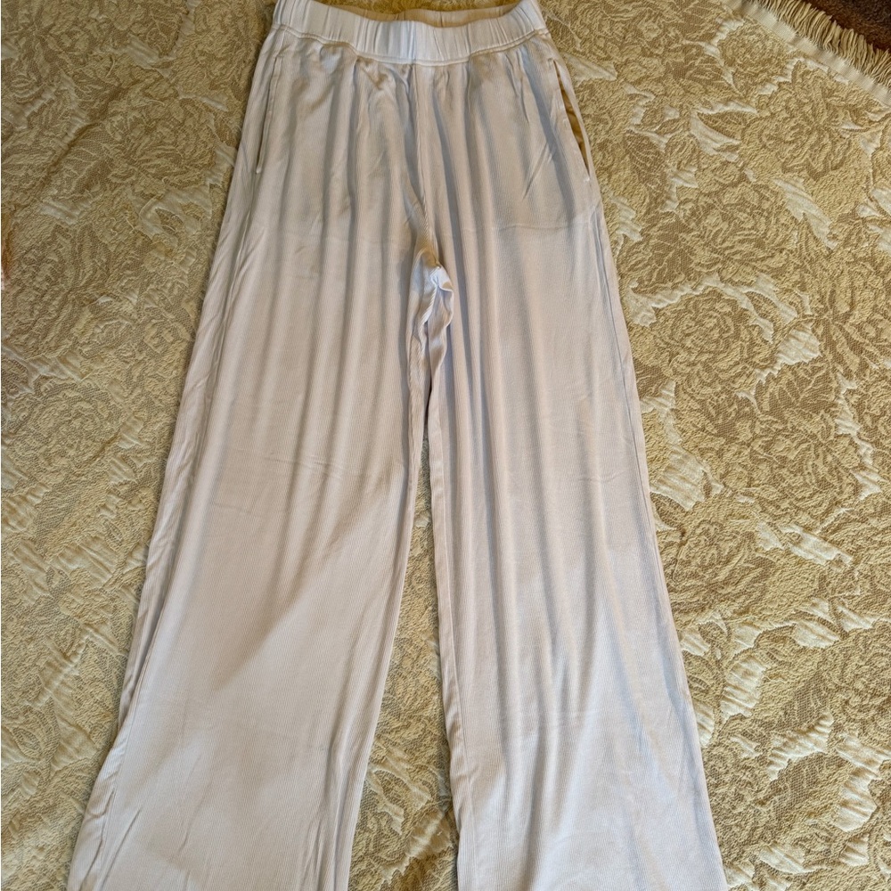 Women's Wide-Leg Knit Lounge Pants - White